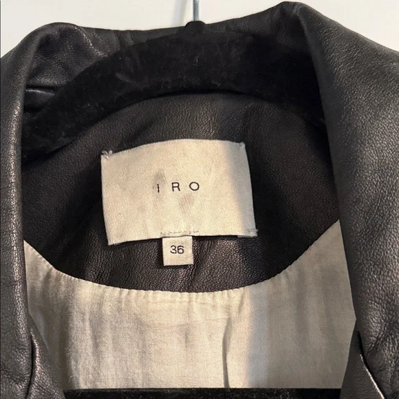 IRO Black Leather Moto Jacket - Picture 2 of 6